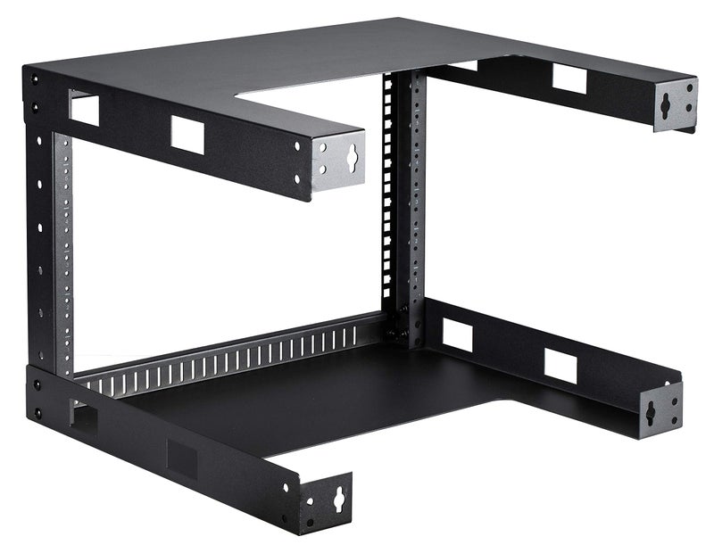Kenuco Black 6U Wall Mount Open Frame Steel Network Equipment Rack 17.75 Inch Deep - Black - 6U Deep - W19'' x D17.75'' x H14'' (REG-6U) - Image 2